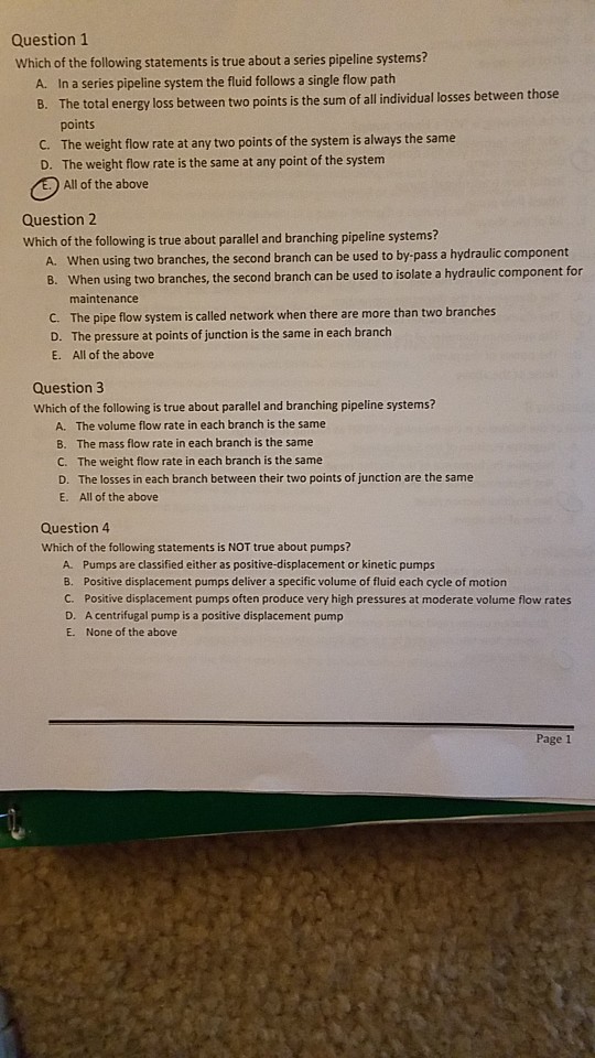 Solved Question 1 Which of the following statements is true