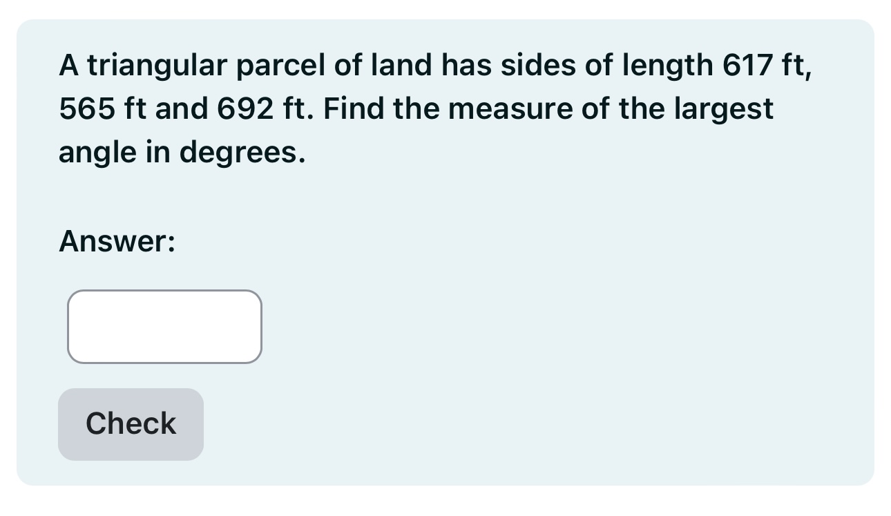 Solved A Triangular Parcel Of Land Has Sides Of Length | Chegg.com