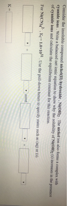 Solved Consider The Insoluble Compound Copper Ii Hydroxide