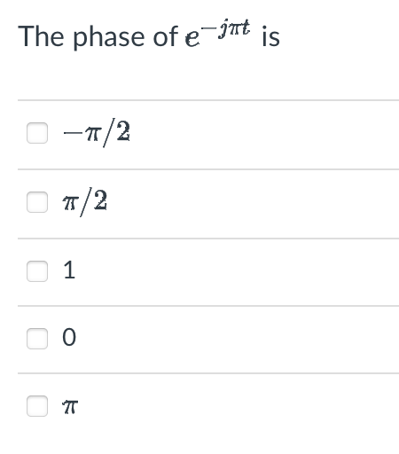 Solved ej(σ+jω)= (Assume that σ,ω∈R.) ejσ−j2ω ejσe−ω e−ω+jσ | Chegg.com