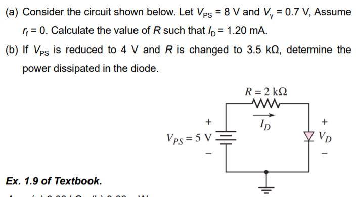 Solved (a) Consider the circuit shown below. Let Vps = 8 V | Chegg.com