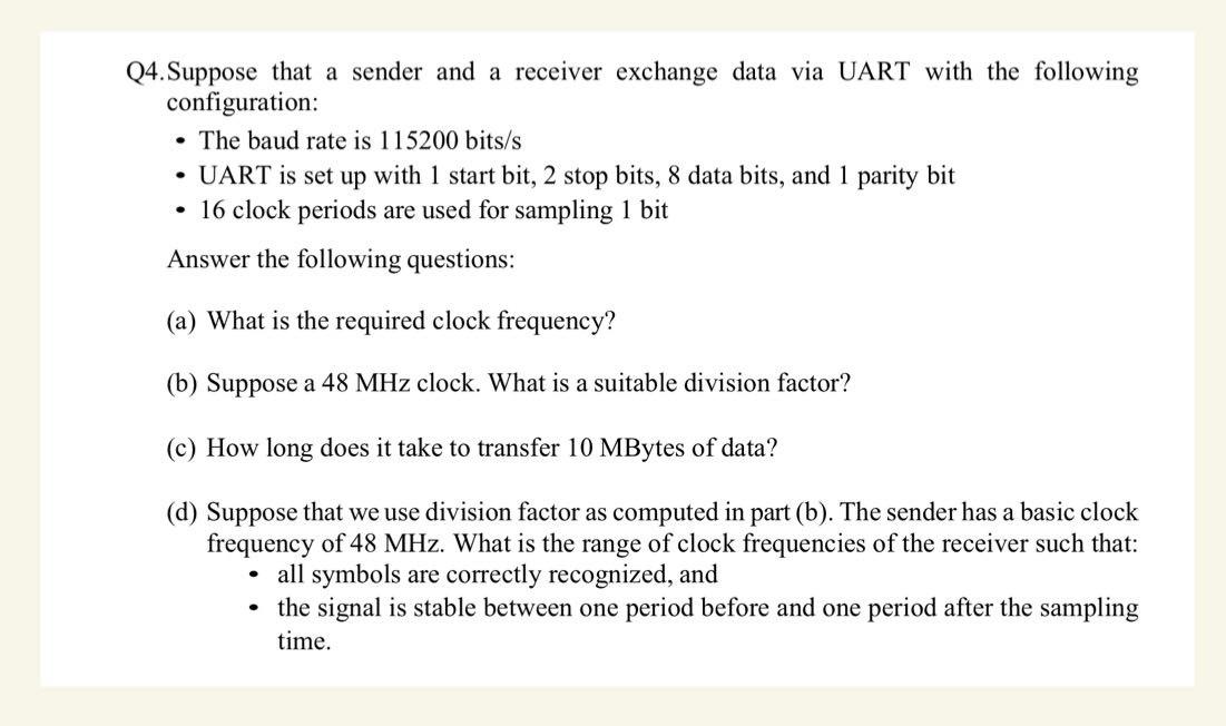 Solved Q4.Suppose that a sender and a receiver exchange data | Chegg.com
