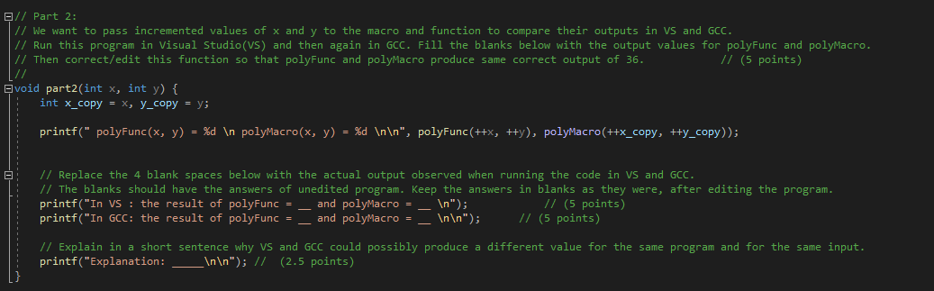 Solved // Part 2: // We want to pass incremented values of x 