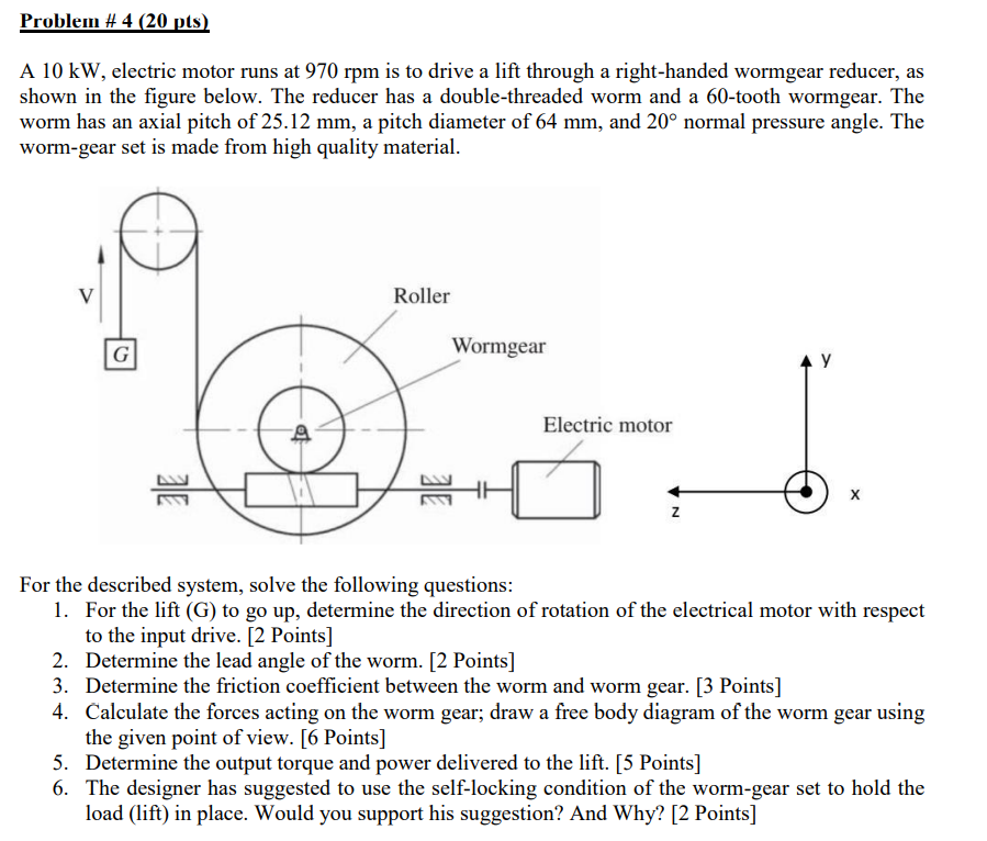 A 10 Kw Electric Motor Runs At 970rpm Is To Drive A 