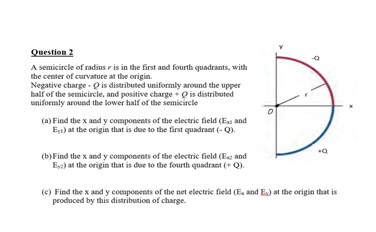 Solved O Question 2 A Semicircle Of Radius R Is In The Fi Chegg Com