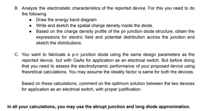 Solved Hi, this is Semiconductor Device Physics questions. | Chegg.com