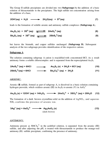 Solved EXTERIMENTE GROUPIT: ACIDIC SULFIDE PRECIPITATION The | Chegg.com