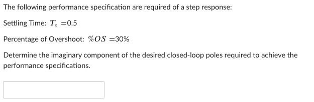 Solved The following performance specification are required | Chegg.com