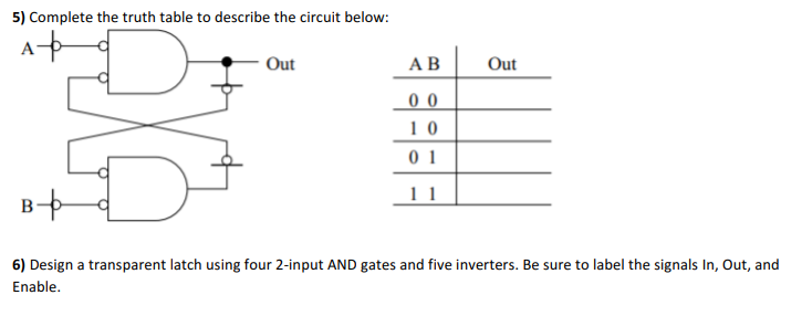 Solved 5) Complete the truth table to describe the circuit | Chegg.com