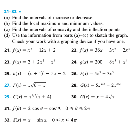 Solved 21-32- (a) Find the intervals of increase or