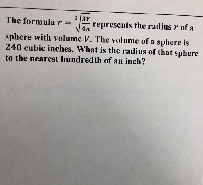 volume of sphere with radius 2r