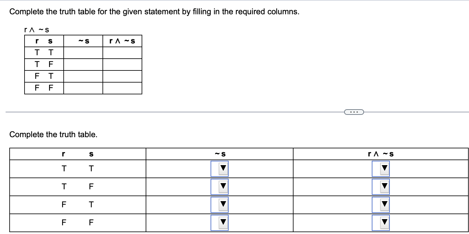 Solved Complete the truth table for the given statement by | Chegg.com