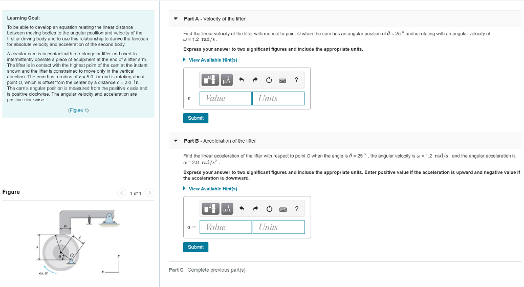 Solved Learning Goal: Part A Velocity of the lifter To be | Chegg.com