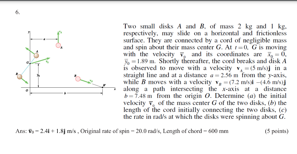 Solved Two Small Disks A And B, Of Mass 2 Kg And 1 Kg, | Chegg.com