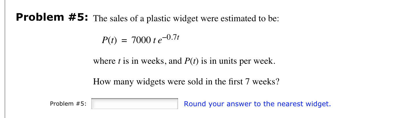 Solved Problem #5: The sales of a plastic widget were | Chegg.com