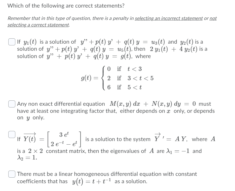 Solved Which of the following are correct statements? | Chegg.com