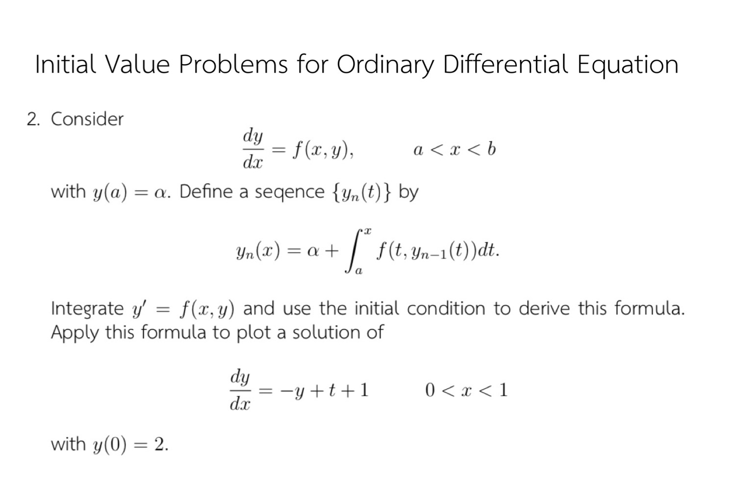 Solved Initial Value Problems For Ordinary Differential Chegg