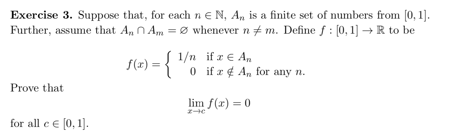 Solved Exercise 3 Suppose That For Each N E N An Is A Chegg Com