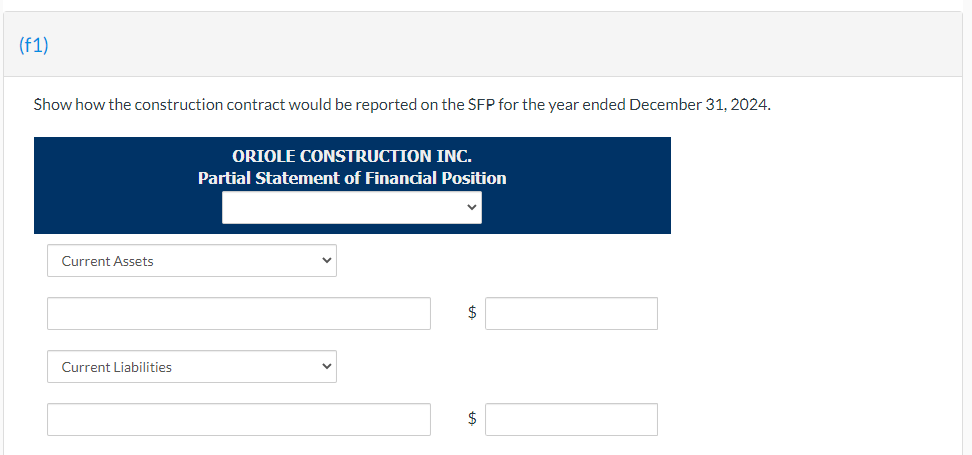 Show How The Construction Contract Would Be Reported Chegg Com   PhpeoaTjY