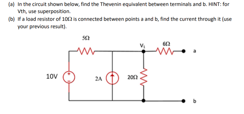 Solved (a) In the circuit shown below, find the Thevenin | Chegg.com