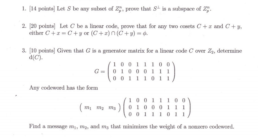 Solved 1 14 Points Let S Be Any Subset Of Z Prove Tha Chegg Com