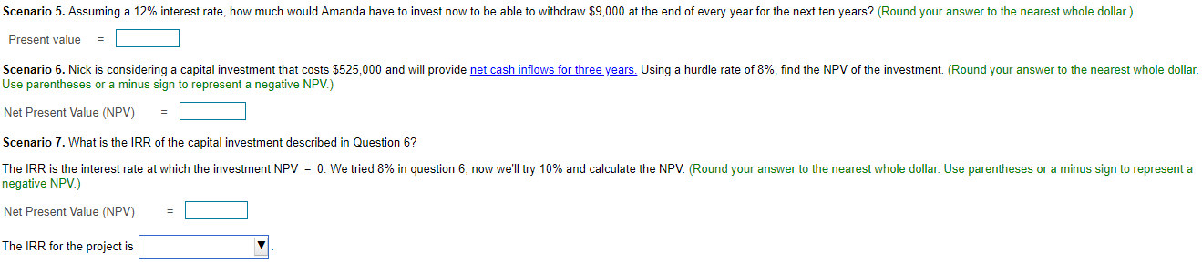 Solved Solve various time value of money scenarios. (Click | Chegg.com