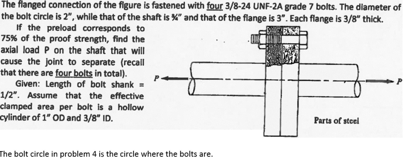 Solved The Flanged Connection Of The Figure Is Fastened W Chegg Com