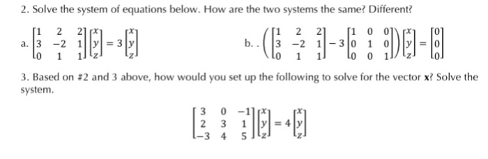 Solved 2. Solve the system of equations below. How are the | Chegg.com