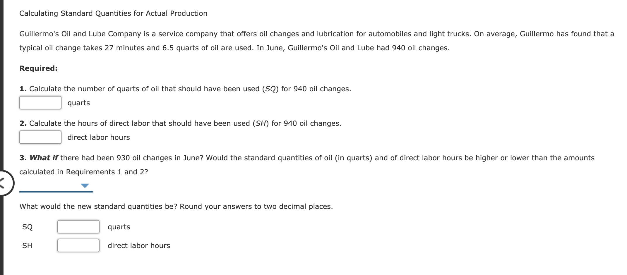 Solved Calculating Standard Quantities for Actual Production