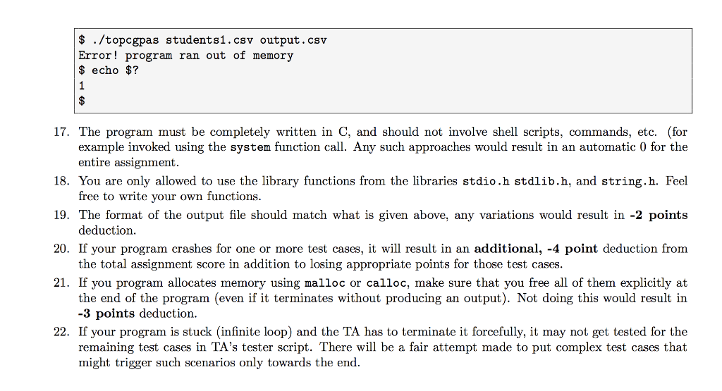 Ex. 1 Data Processing from CSV files Using Linked | Chegg.com