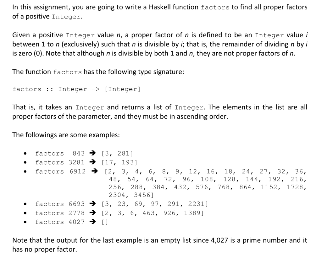 Solved In this assignment, you are going to write a Haskell | Chegg.com