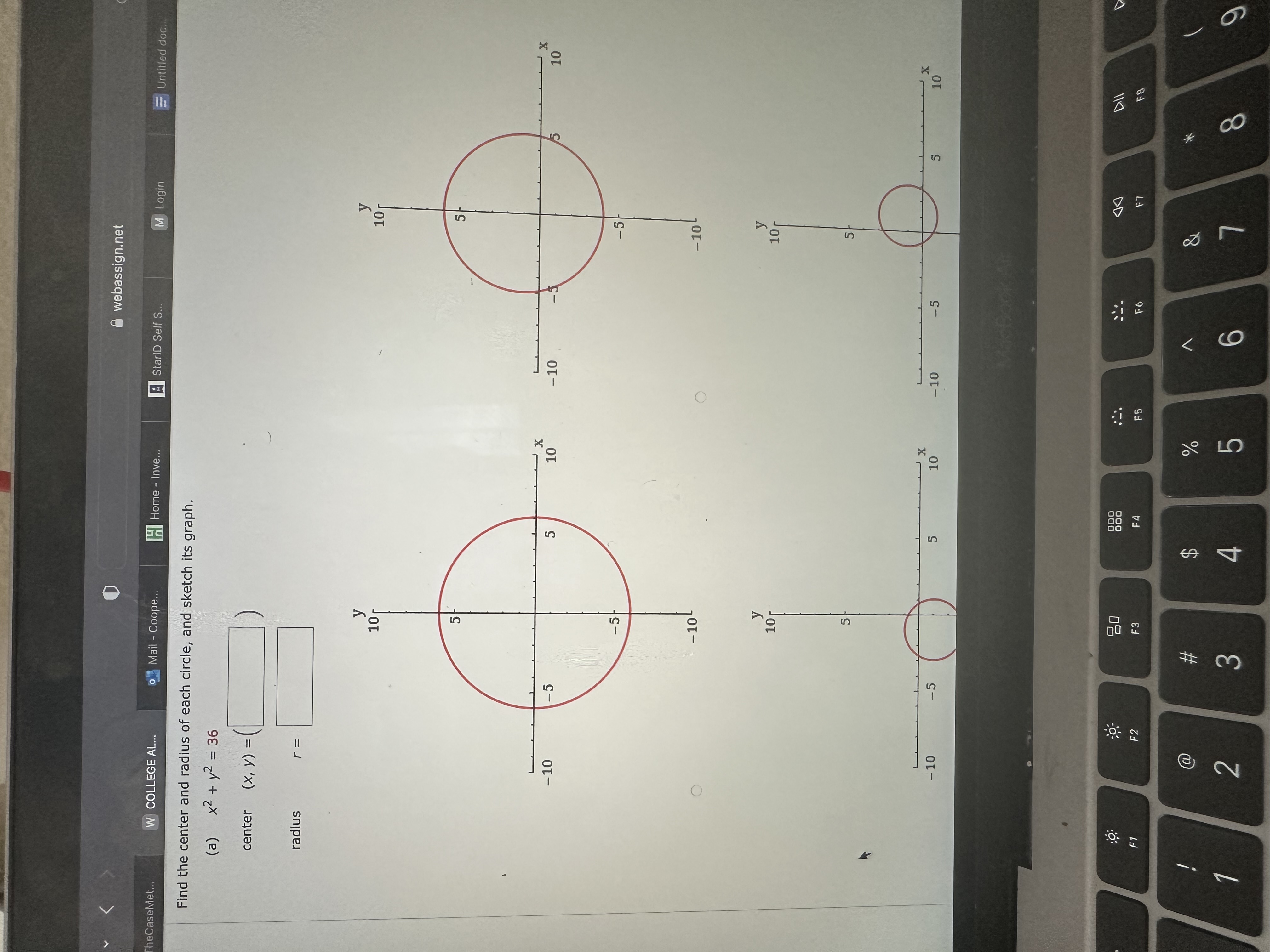 Solved Find the center and radius of each circle, and sketch