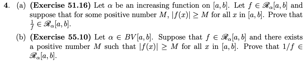 Solved (a) (Exercise 51.16) Let α Be An Increasing Function | Chegg.com