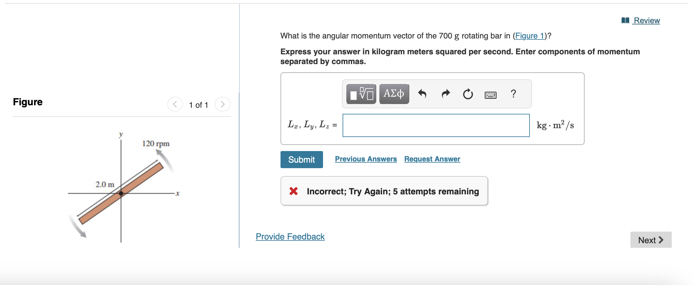 Solved What is the angular momentum vector of the 700g | Chegg.com