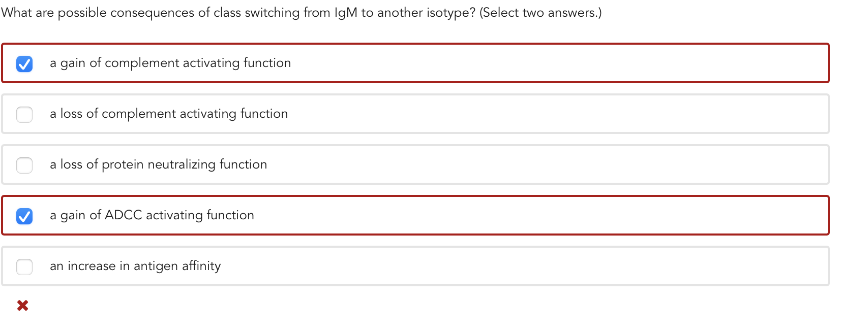 Solved What are possible consequences of class switching