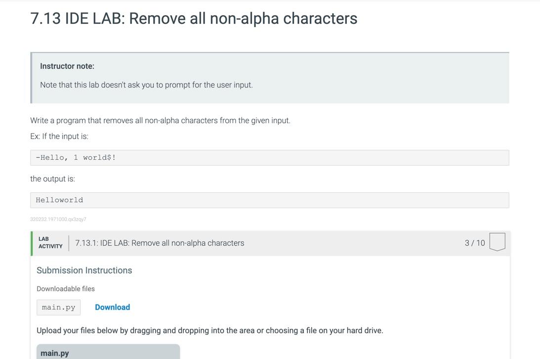 4 17 Lab Remove All Non Alpha Characters Java