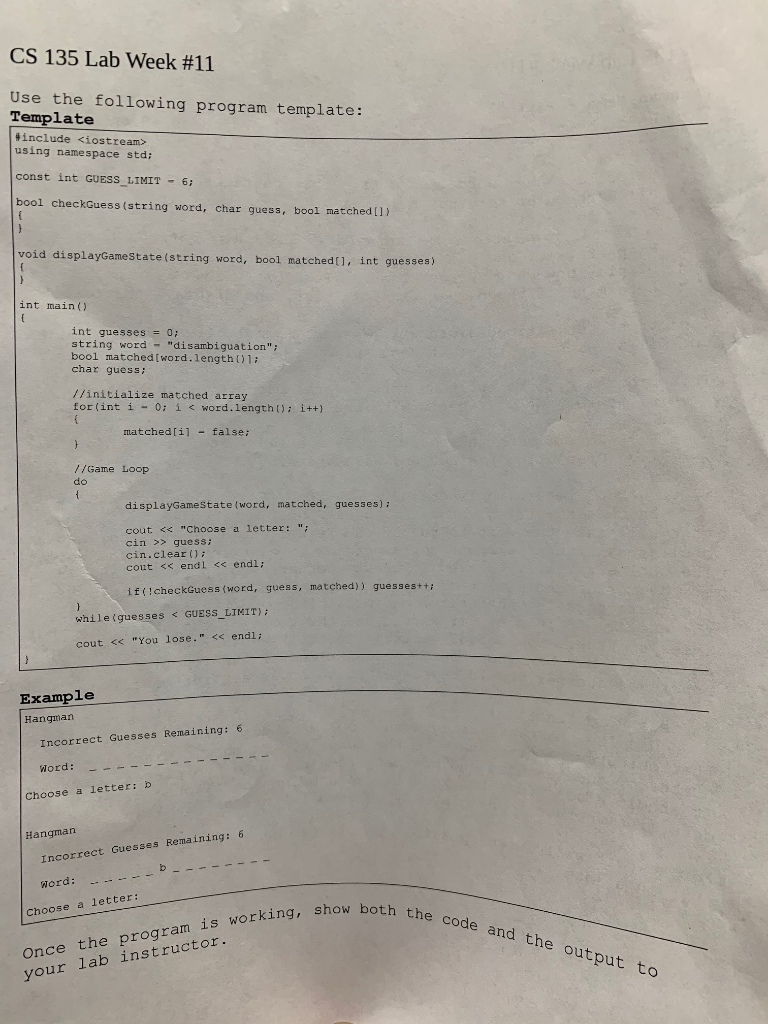 Solved Hangman Code With Text File Basically a code using | Chegg.com