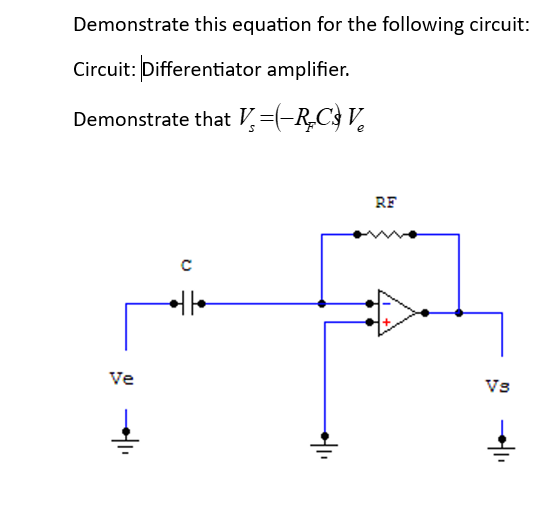 Solved Demonstrate this equation for the following circuit: | Chegg.com