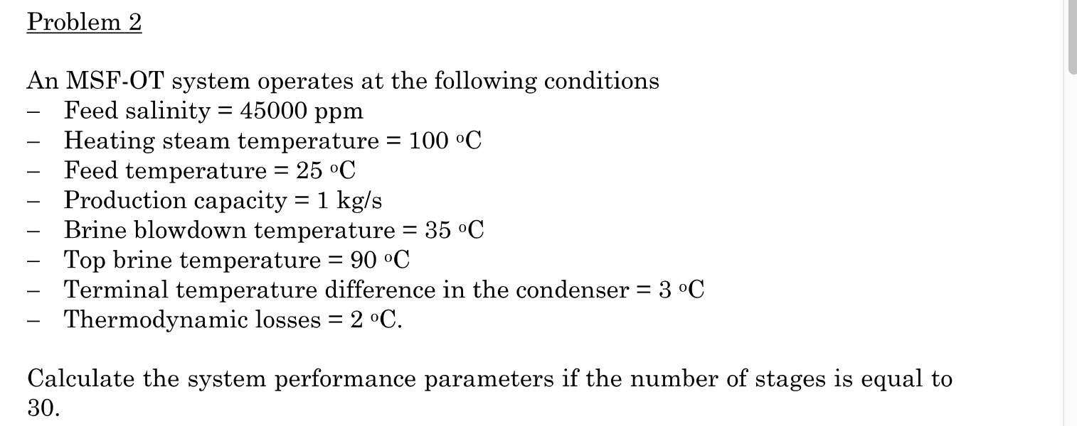 Solved Problem 2 An MSFOT system operates at the following