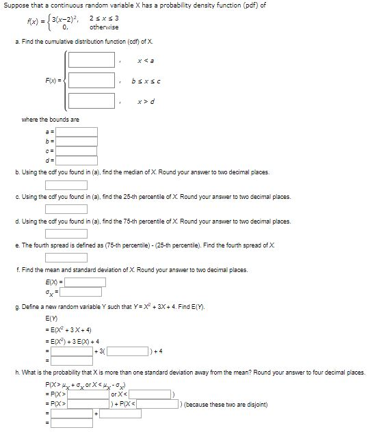 Solved Suppose that a continuous random variable X has a | Chegg.com