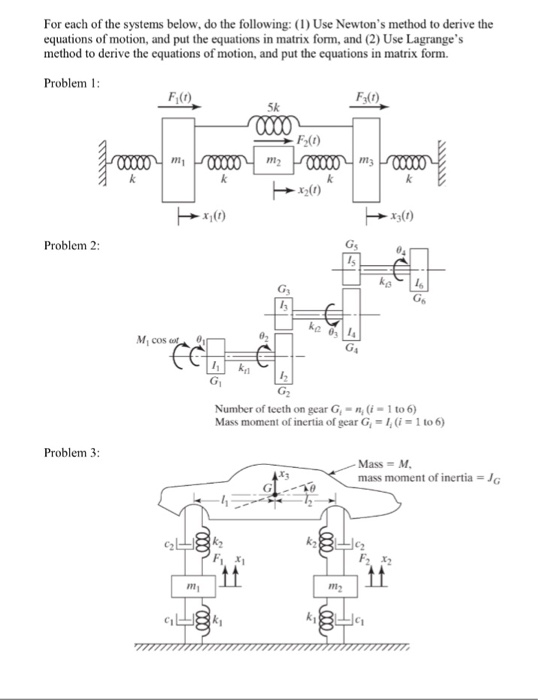 Solved For Each Of The Systems Below Do The Following 1