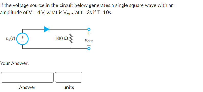Solved If the voltage source in the circuit below generates | Chegg.com