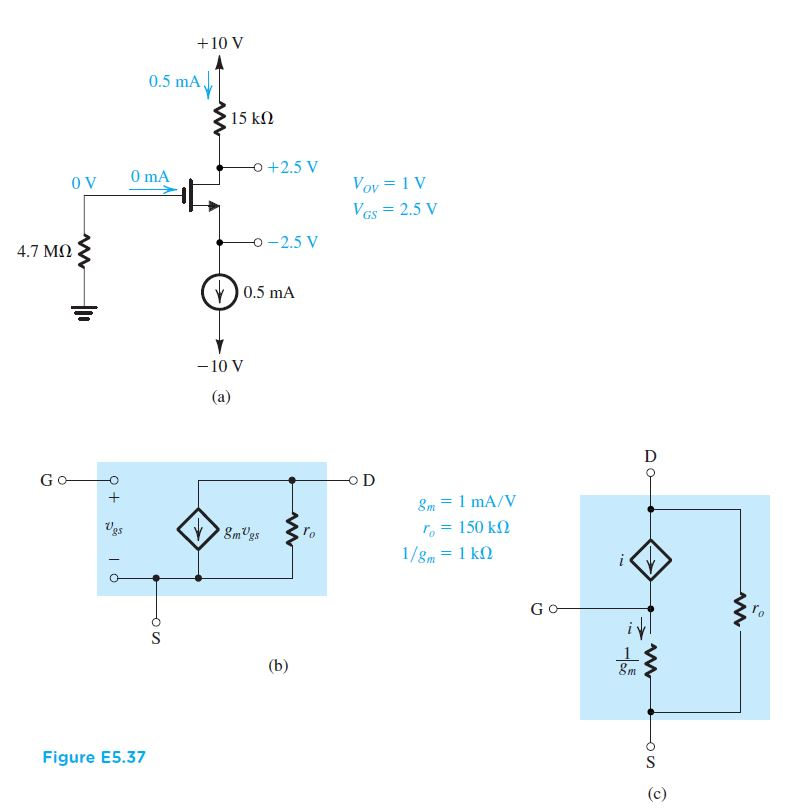 Solved 5.38 Consider a CS amplifier based on the circuit | Chegg.com