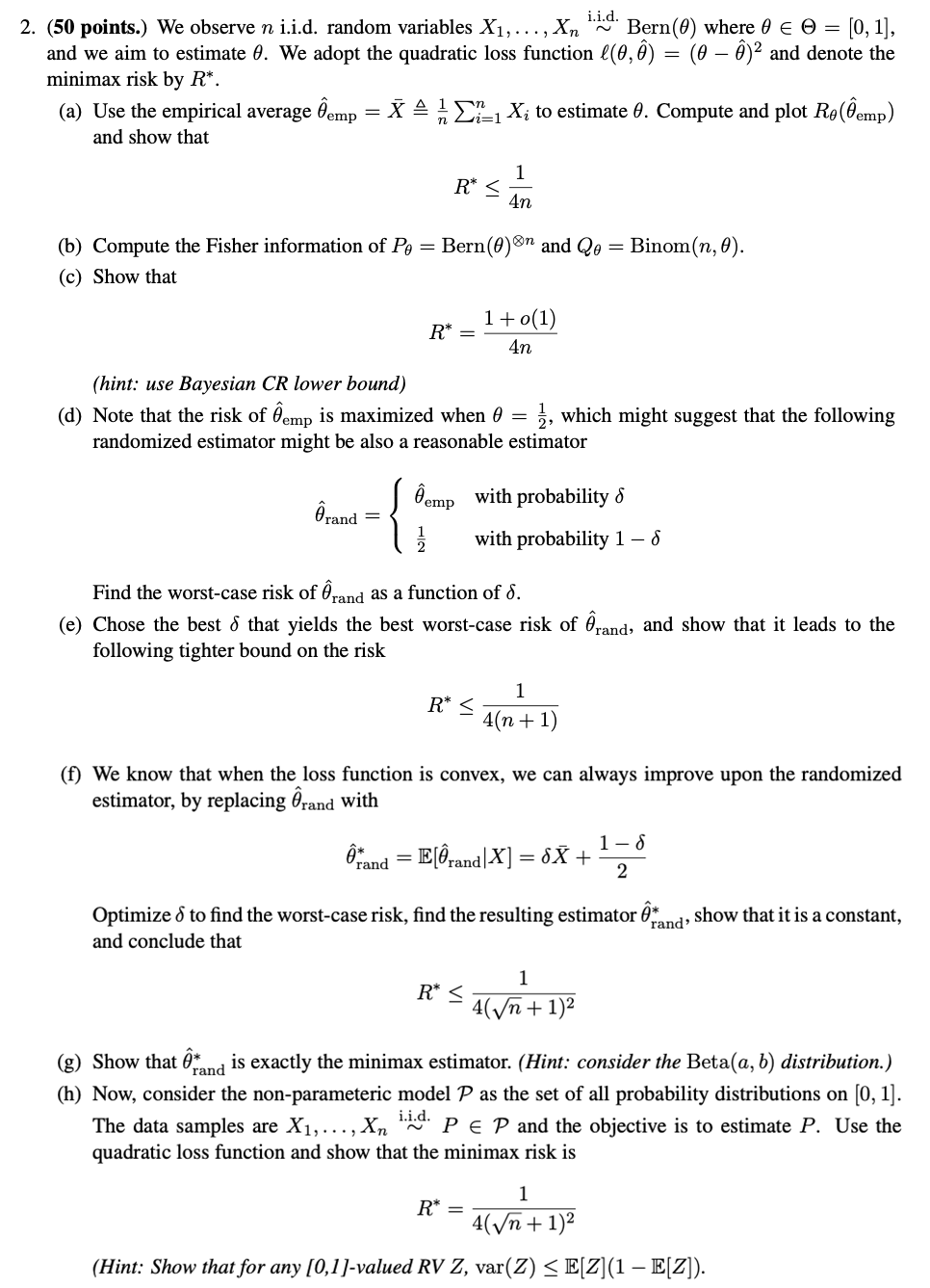 I I D 2 50 Points We Observe N I I D Random Chegg Com