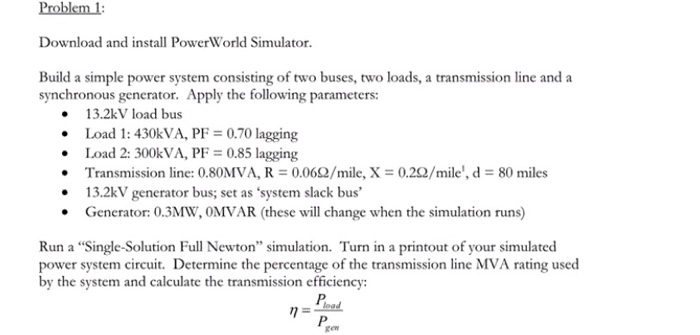 Solved Problem Download And Install Powerworld Simulator Chegg Com