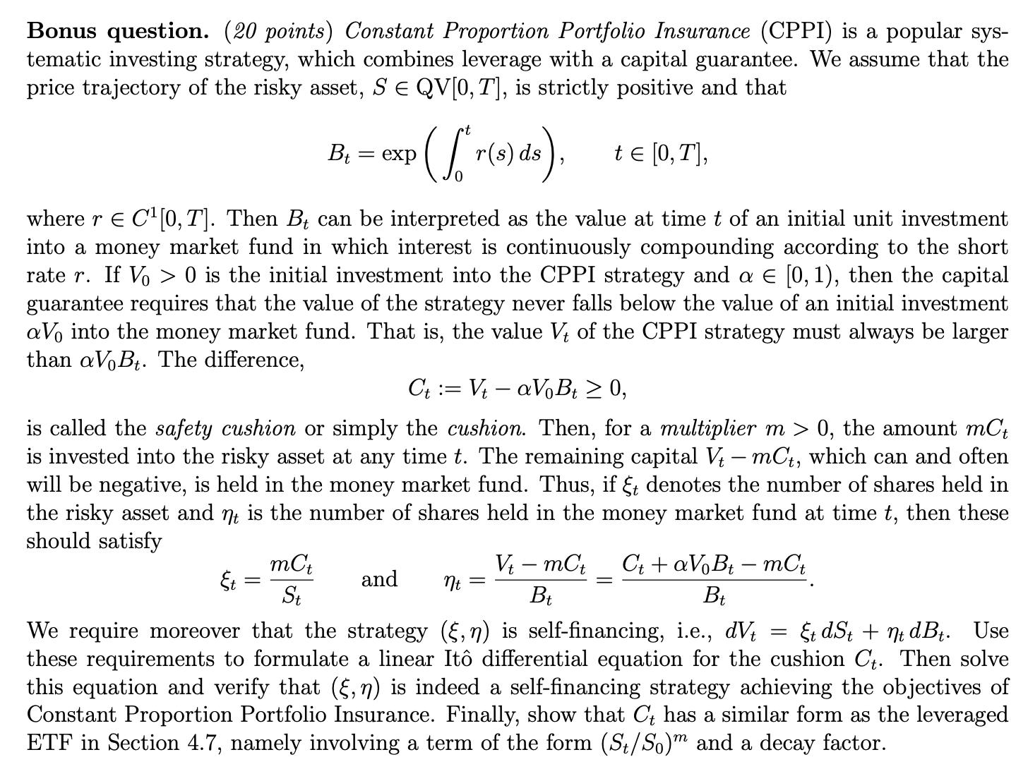 Solved Bonus question. (20 points) Constant Proportion | Chegg.com
