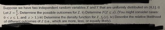 Solved Y" Suppose we have two independent random variables X | Chegg.com