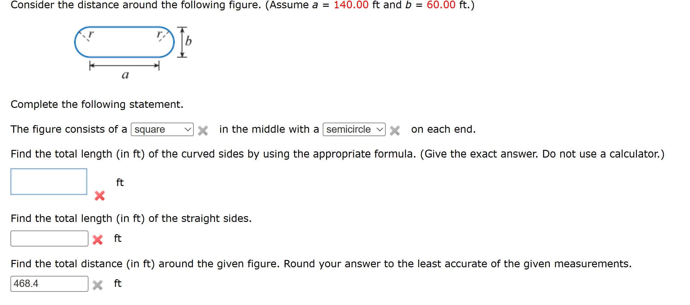 Solved Consider the distance around the following figure. | Chegg.com