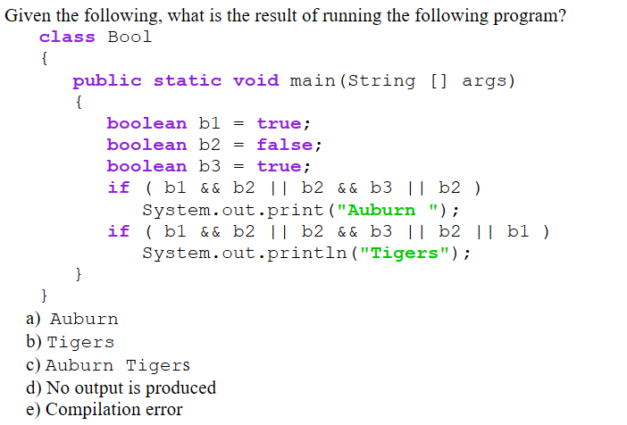 Solved Given the following, what is the result of running | Chegg.com