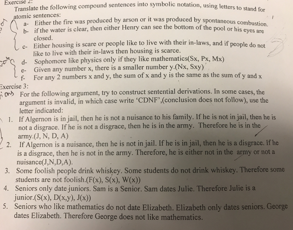 Solved 2 Translate the following compound sentences into